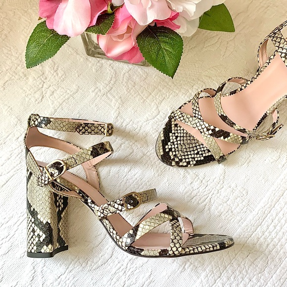 NEW J. Crew Stella Strappy Snake Sandals High Heel 10 - Picture 3 of 16